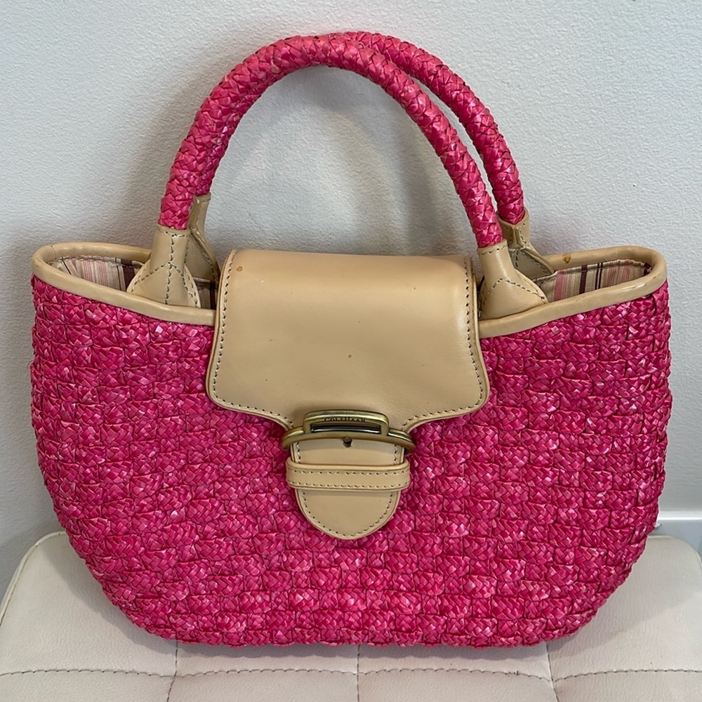 Cole Haan woven Straw bag with leather closure